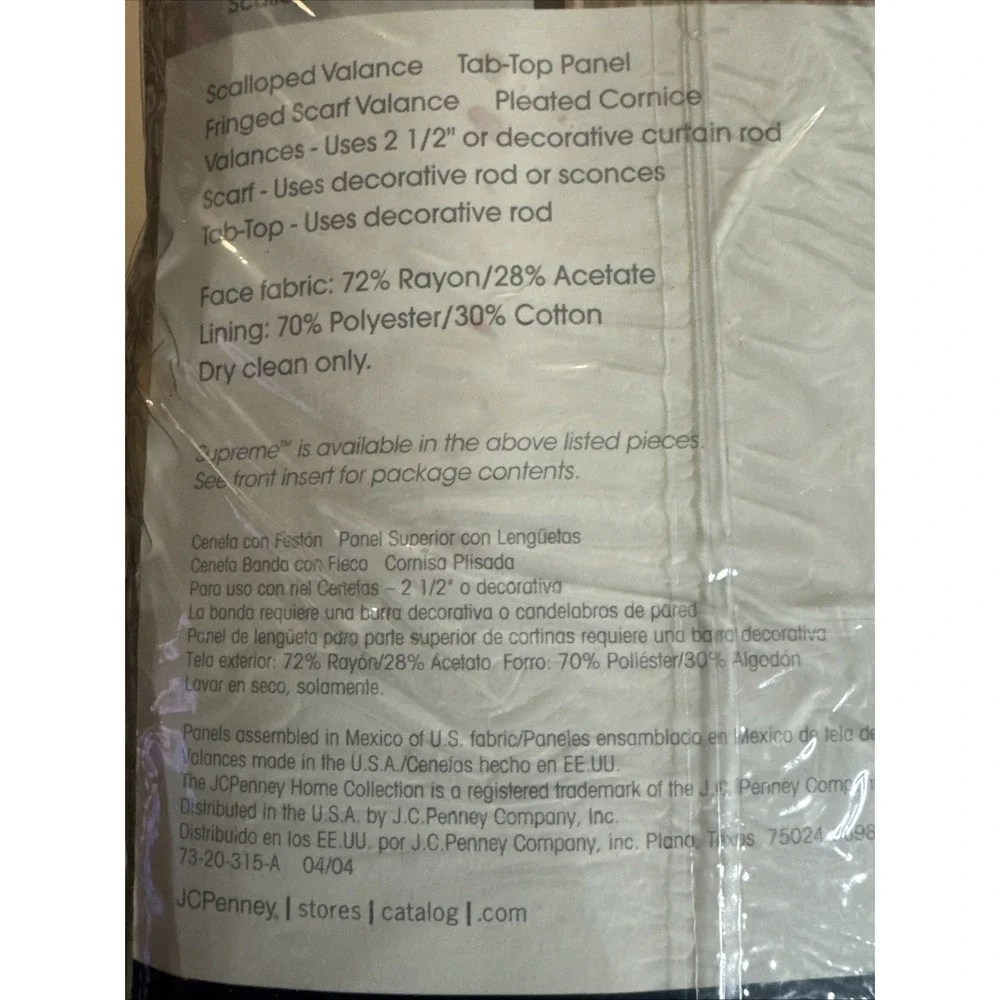 New JC PENNEY Home Collection Supreme One Tab-Top Pair  Linen W80x84L  2004